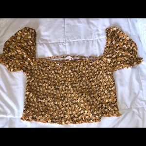 Yellow Floral Crop Top